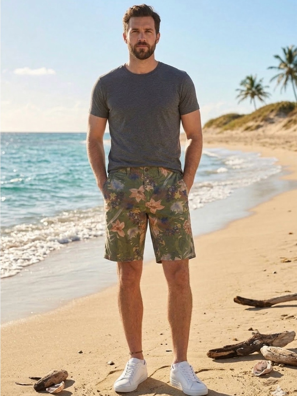 Y2K Jetlag Hawaiian Camo Streetwear Shorts Size 36